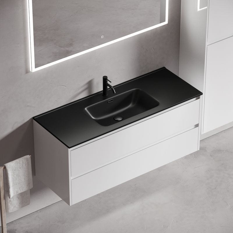Тумба подвесная Sancos Либра (Libra) LB120-1W 119х45х50 (белый глянцевый)