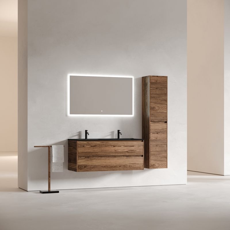 Тумба подвесная Sancos Либра (Libra) LB120-2ECH 119х45х50 (дуб чарльстон), для двойной раковины