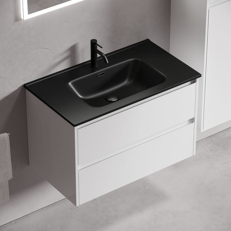 Тумба подвесная Sancos Либра (Libra) LB80W 79х45х50  (белый глянцевый)