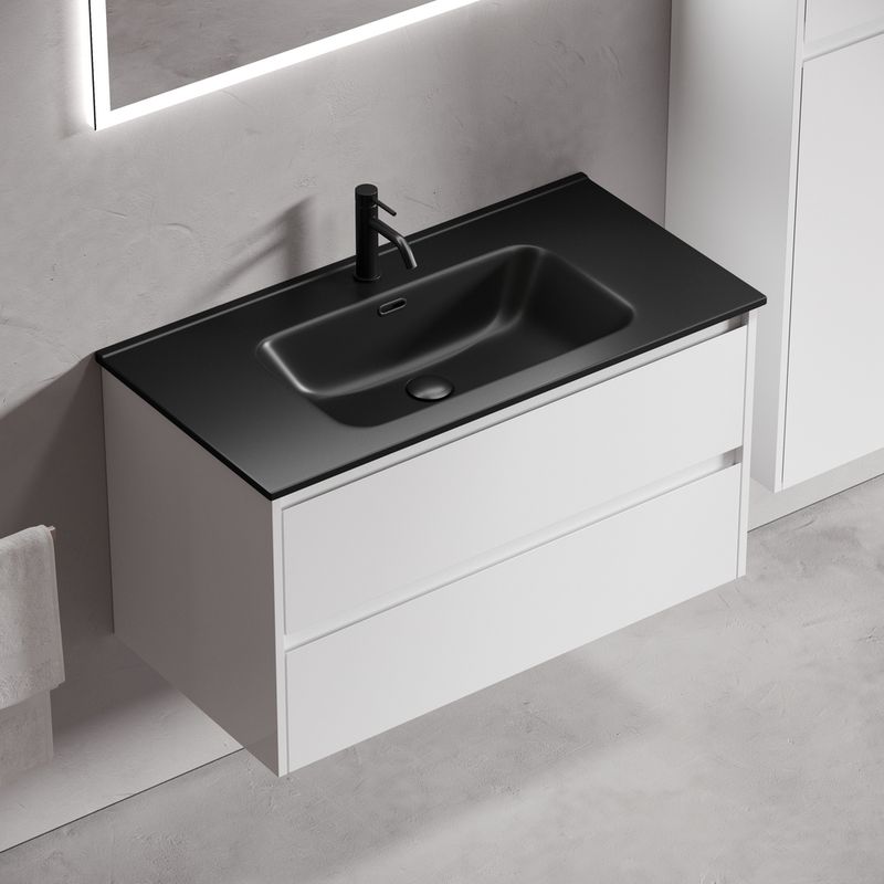Тумба подвесная Sancos Либра (Libra) LB90W 89х45х50 (белый глянцевый)