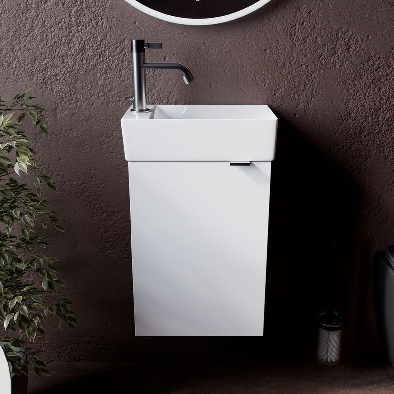 Тумба подвесная Sancos Mini MN35WL 35.5х20.5х50 (белый), глянец, левая