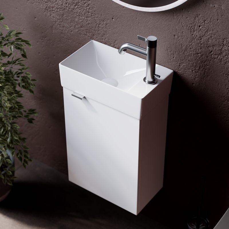 Тумба подвесная Sancos Mini MN35WR 35.5х20.5х50 (белый), глянец, правая