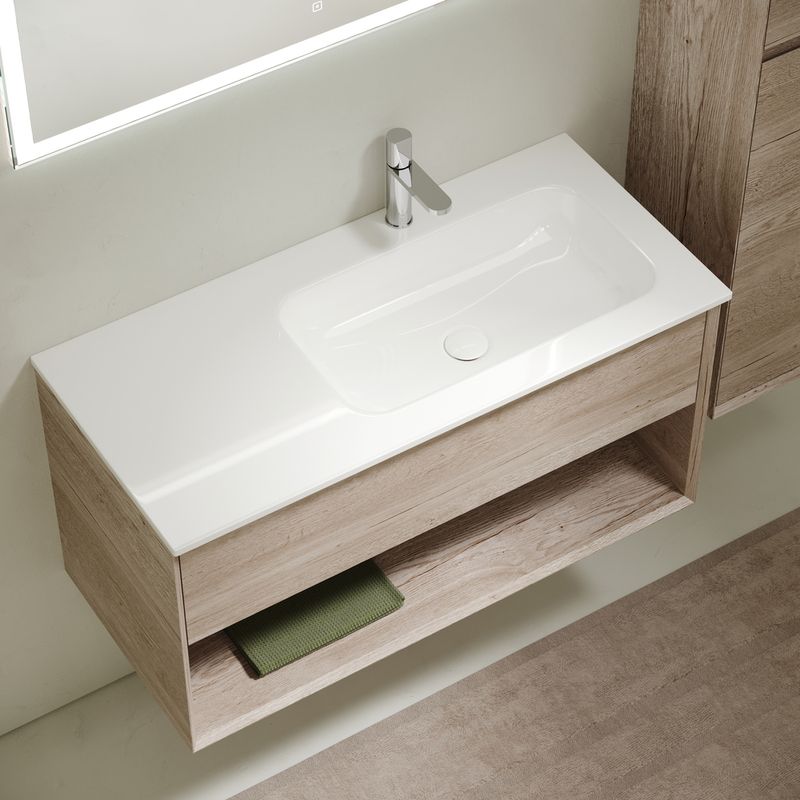 Тумба подвесная Sancos Натура 1.0 (Nature 1.0) MR1.0100REG 99.5x44.5x52 (дуб галифакс), правая