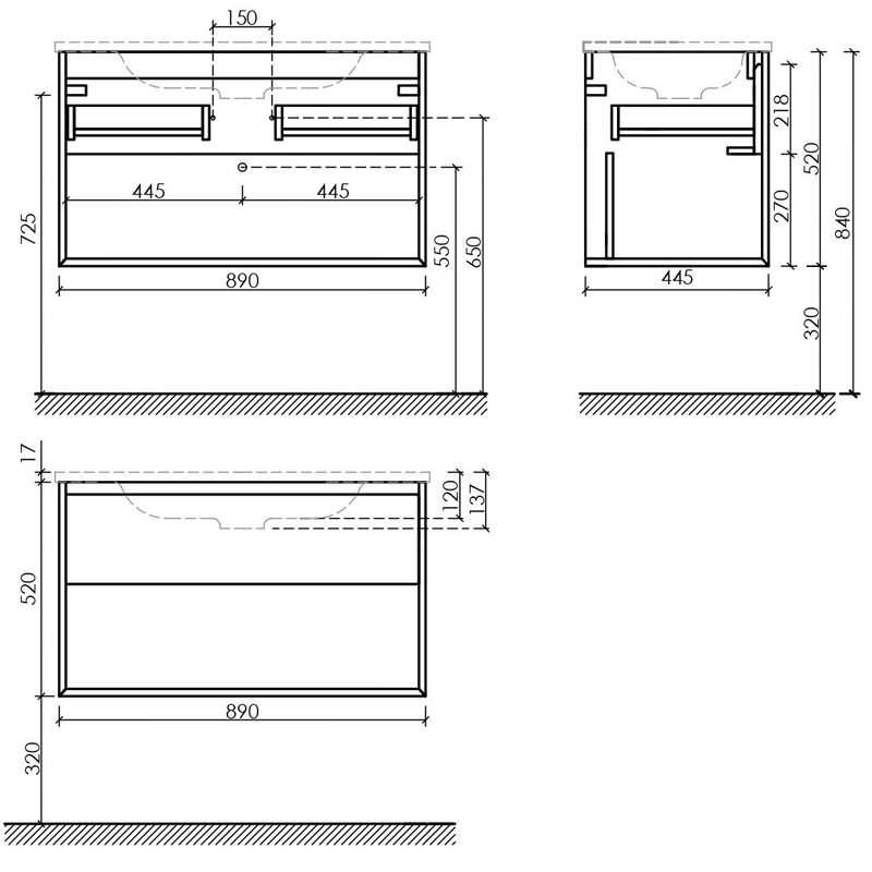 Тумба подвесная Sancos Натура 1.0 (Nature 1.0) MR1.090EG 89x44.5x52 (дуб галифакс)