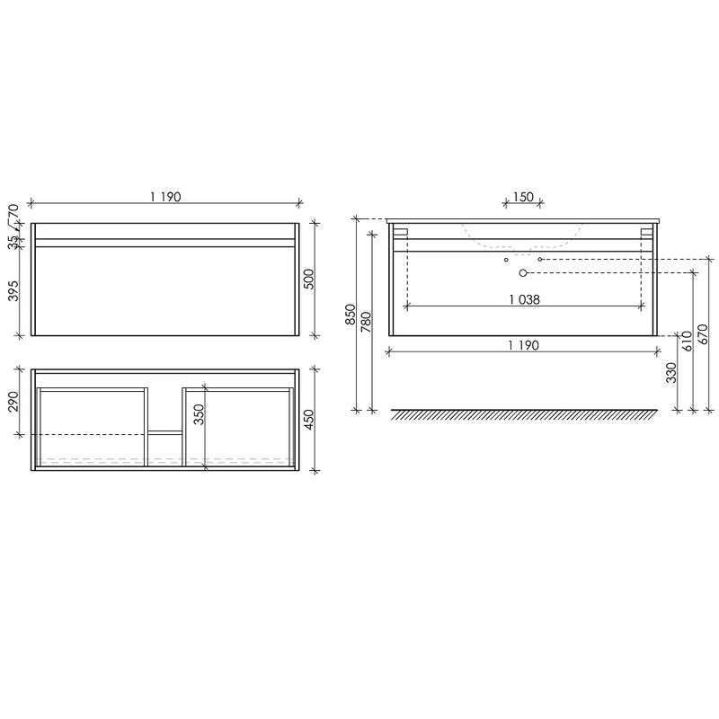 Тумба подвесная Sancos Smart SM120-1W 119х45х50 (белый), глянец