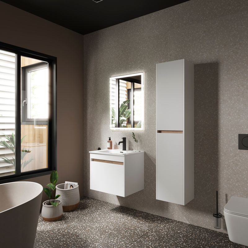 Тумба подвесная Sancos Smart SM60W 59х45х50 (белый), глянец