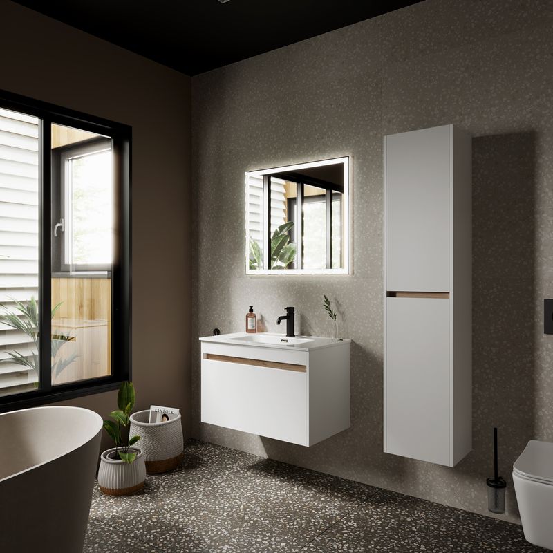 Тумба подвесная Sancos Smart SM80W 79х45х50 (белый), глянец
