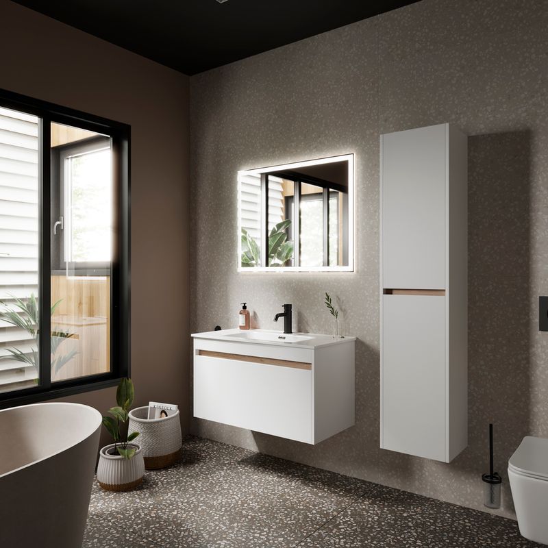 Тумба подвесная Sancos Smart SM90W 89х45х50 (белый), глянец