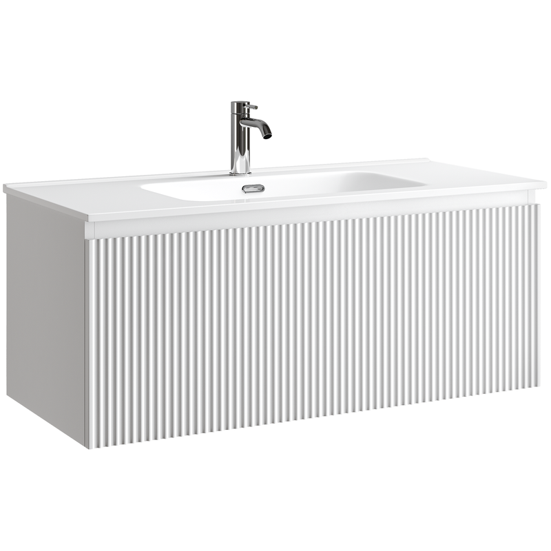 Тумба подвесная Sancos Сноб Р 1.0 (Snob R 1.0) SNR1.0100W 99.5х44.5х40.6 (белый матовый)