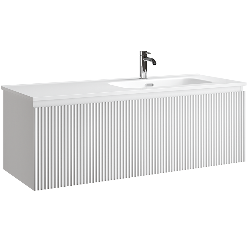 Тумба подвесная Sancos Сноб Р 1.0 (Snob R 1.0) SNR1.0120RW 119.5х44.5х40.6 (белый матовый), правая