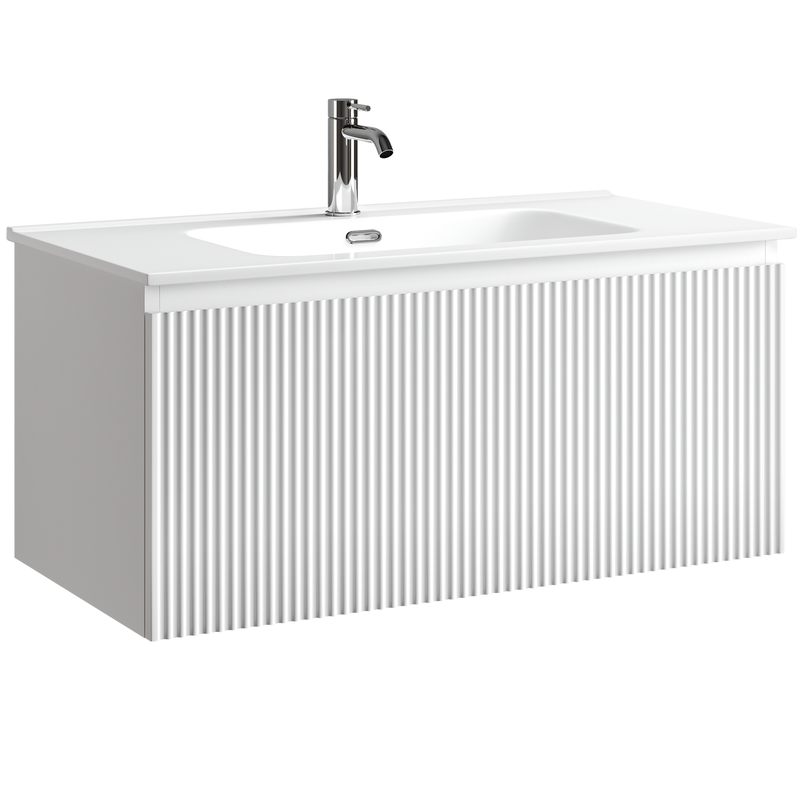 Тумба подвесная Sancos Сноб Р 1.0 (Snob R 1.0) SNR1.090W 89х44.5х40.6 (белый матовый)