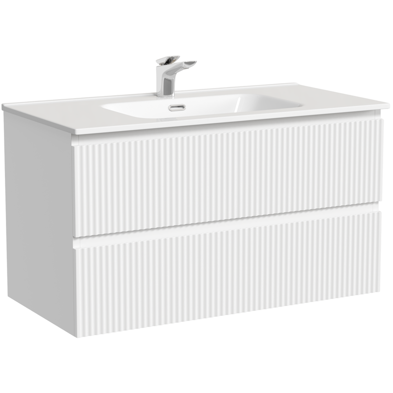 Тумба подвесная Sancos Сноб Р (Snob R) SNR90W 89х44.5х50 (белый матовый)