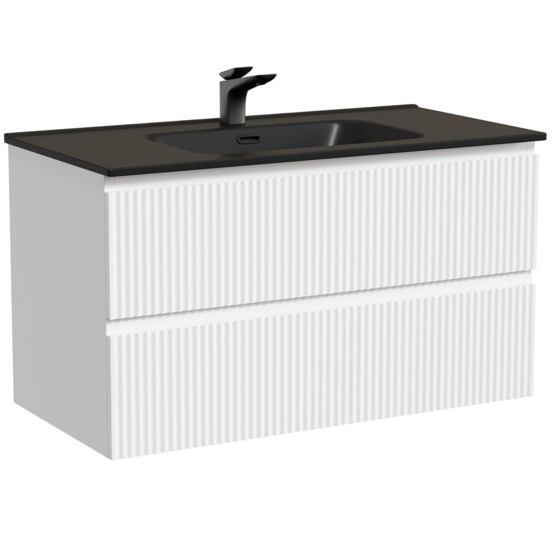 Тумба подвесная Sancos Сноб Р (Snob R) SNR90W 89х44.5х50 (белый матовый)