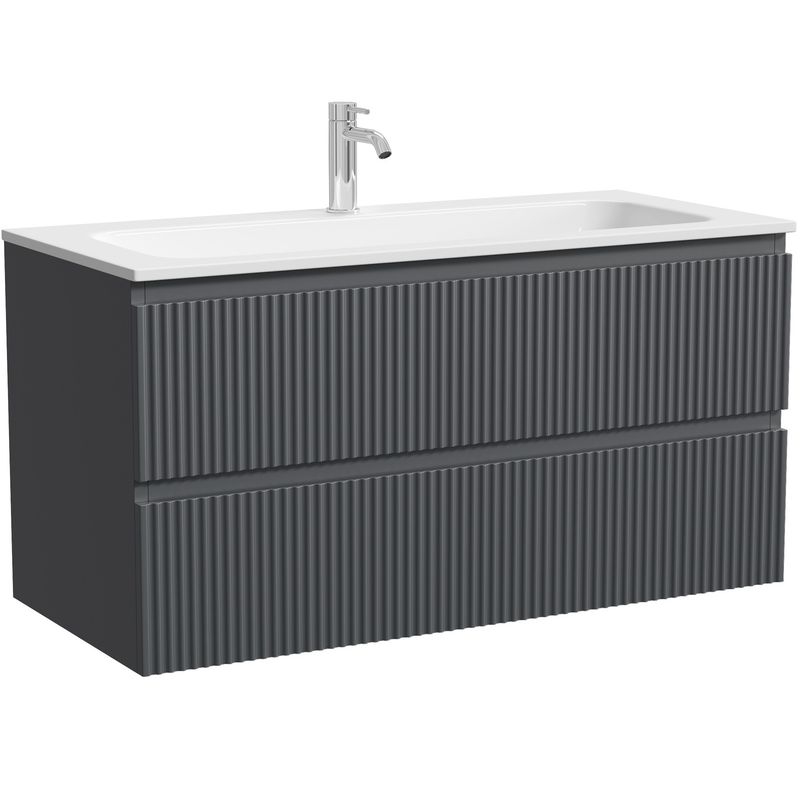 Тумба подвесная Sancos Сноб Р (Snob R) SNR100MDH 99.5х44.5х50 (темный антрацит матовый)