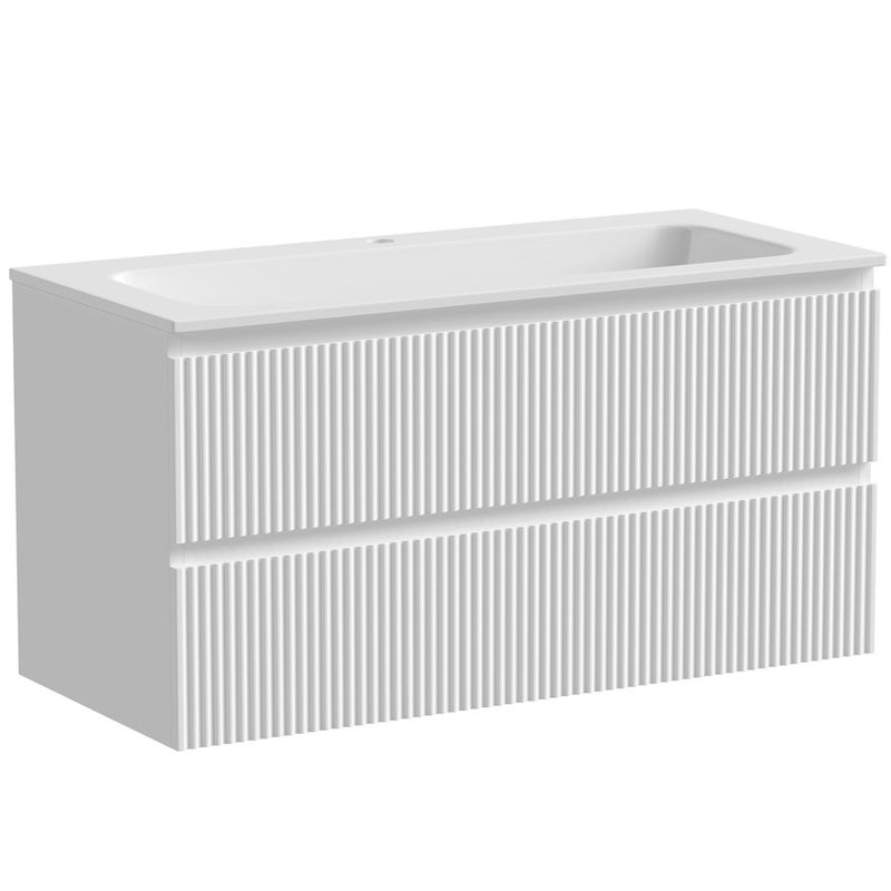 Тумба подвесная Sancos Сноб Р (Snob R) SNR100W 99.5х44.5х50 (белый матовый)