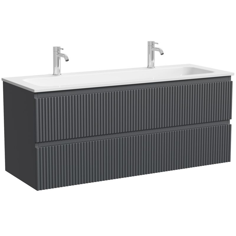 Тумба подвесная Sancos Сноб Р (Snob R) SNR120MDH 119.5х44.5х50 (темный антрацит матовый)