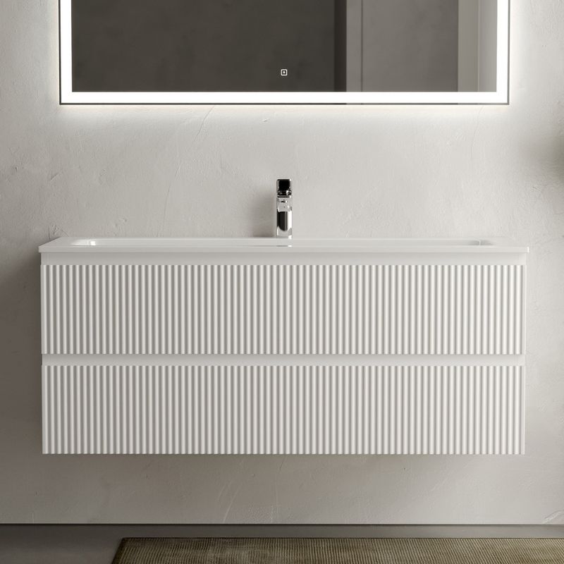 Тумба подвесная Sancos Сноб Р (Snob R) SNR120W 119.5х44.5х50 (белый матовый)