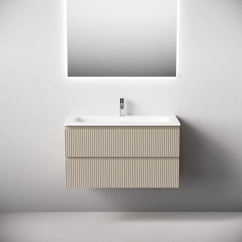 Тумба подвесная Sancos Snob T / Сноб Т SNT90CE 89х44.5х50 (бежевый матовый)