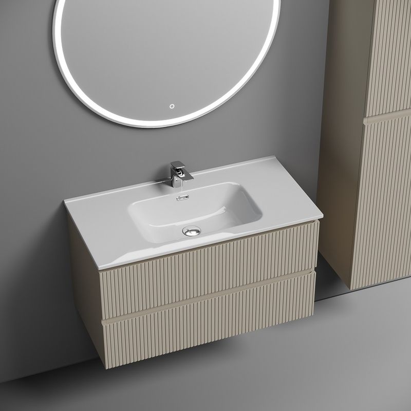 Тумба подвесная Sancos Snob T / Сноб Т SNT90CE 89х44.5х50 (бежевый матовый)