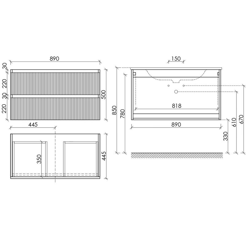 Тумба подвесная Sancos Snob T / Сноб Т SNT90W 89х44.5х50 (белый матовый)
