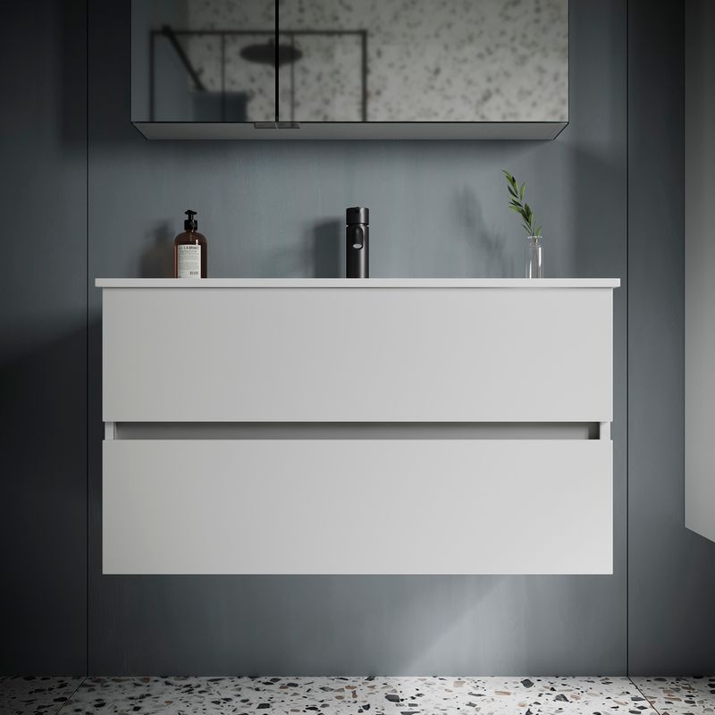 Тумба подвесная Sancos Urban UR90W 89х45х55 (белый), глянец