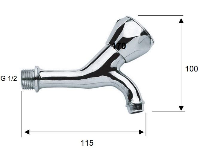 Угловой кран водоразборный Remer Export 57EX (хром)