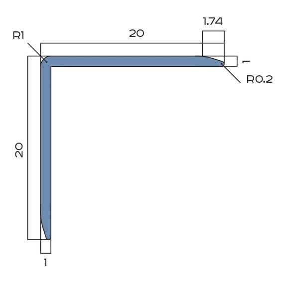 Угол 20x20 мм алюминий Neexy PV63-04 (золото матовое), 2.7 м.