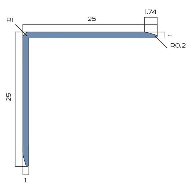 Угол 25x25 мм алюминий Neexy PV64-44 (муар антрацит), 2.7 м.