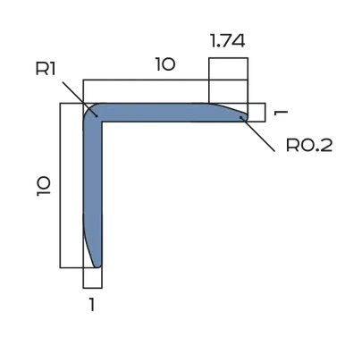 Угол 10x10 мм алюминий Neexy PV60-02 (серебро матовое), 2.7 м.