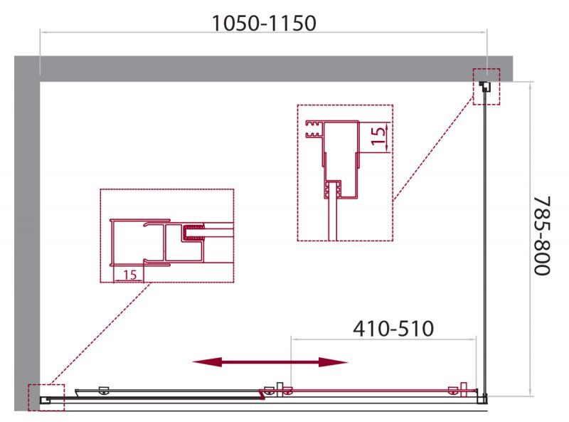 Душевой уголок BelBagno Unique UNIQUE-AH-1-100/115-80-M-Cr 115x80