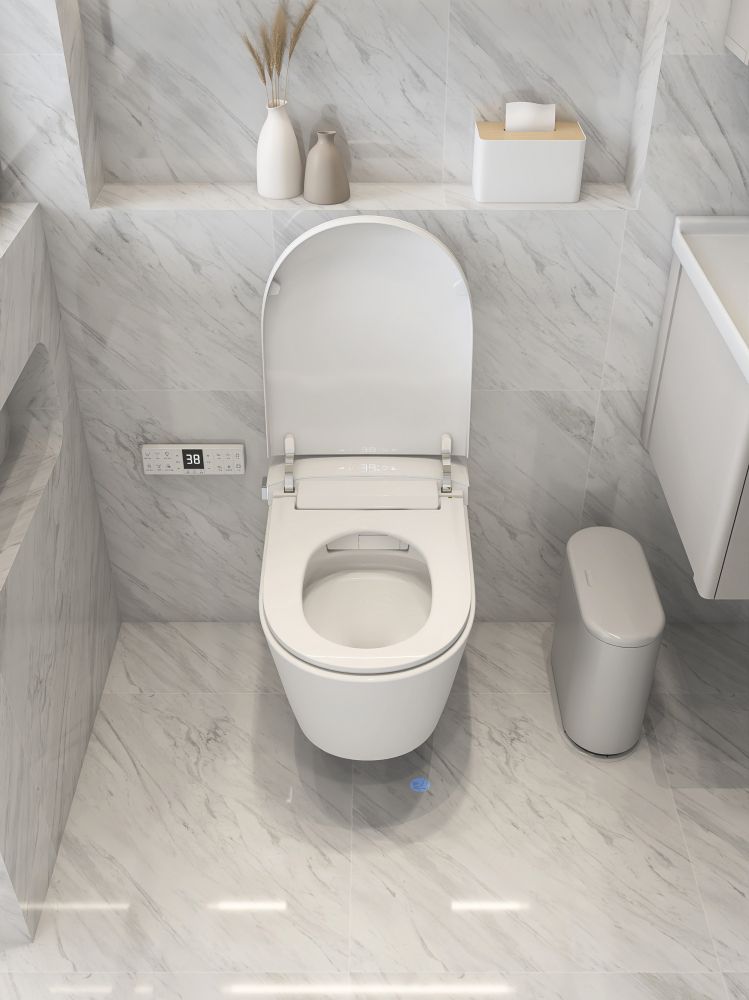 Унитаз-биде подвесной Abber Bequem AC1121S 59.5x39x37.5 (белый), электронный
