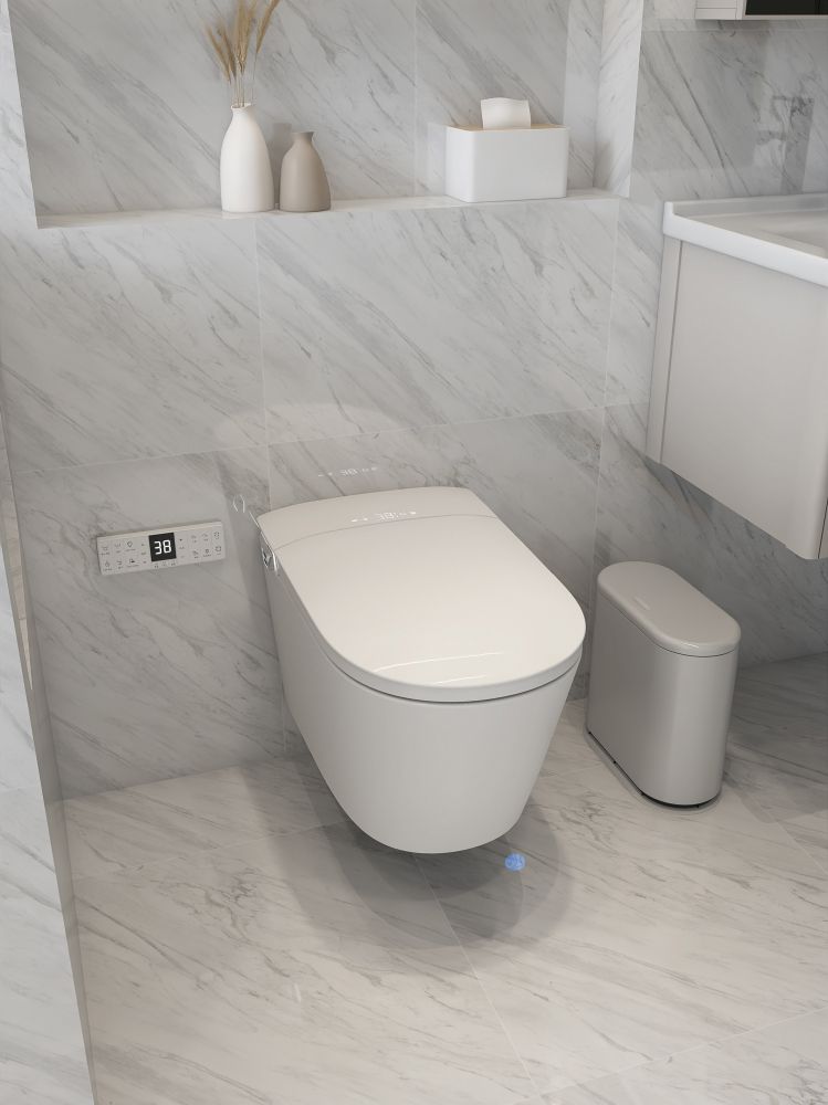 Унитаз-биде подвесной Abber Bequem AC1121S 59.5x39x37.5 (белый), электронный