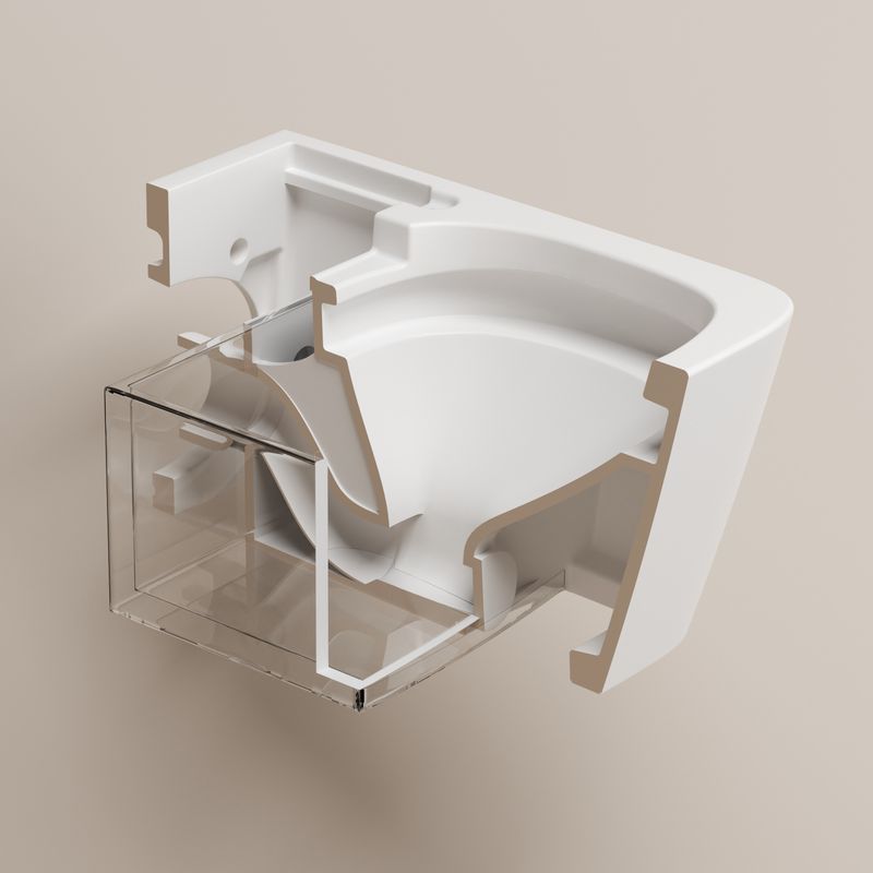 Унитаз-биде подвесной Abber Rechteck AC1215S 60x36x38 (белый), электронный, с импульсным смывом