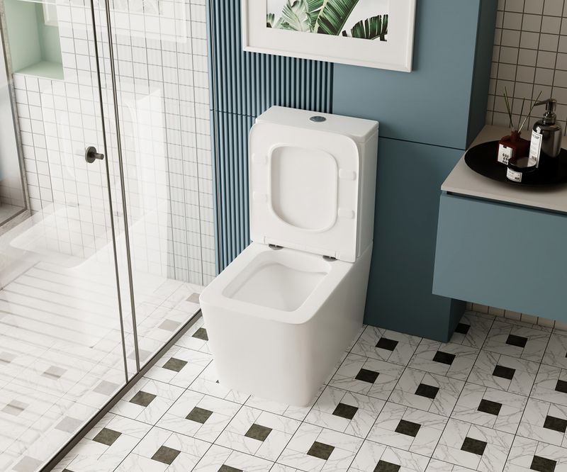 Унитаз компакт Abber Rechteck AC1210 64x36x84 (белый), безободковый