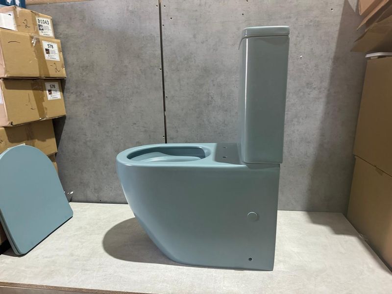 Унитаз напольный безободковый CeramaLux N 2166XMLG 61.8x38 (зеленый матовый) с микролифтом