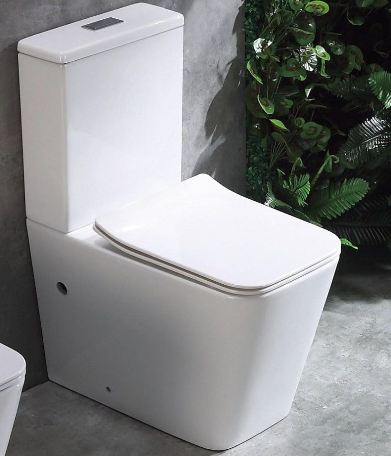 Унитаз напольный безободковый CeramaLux N 2170AXMW 64x38 (белый матовый) с микролифтом