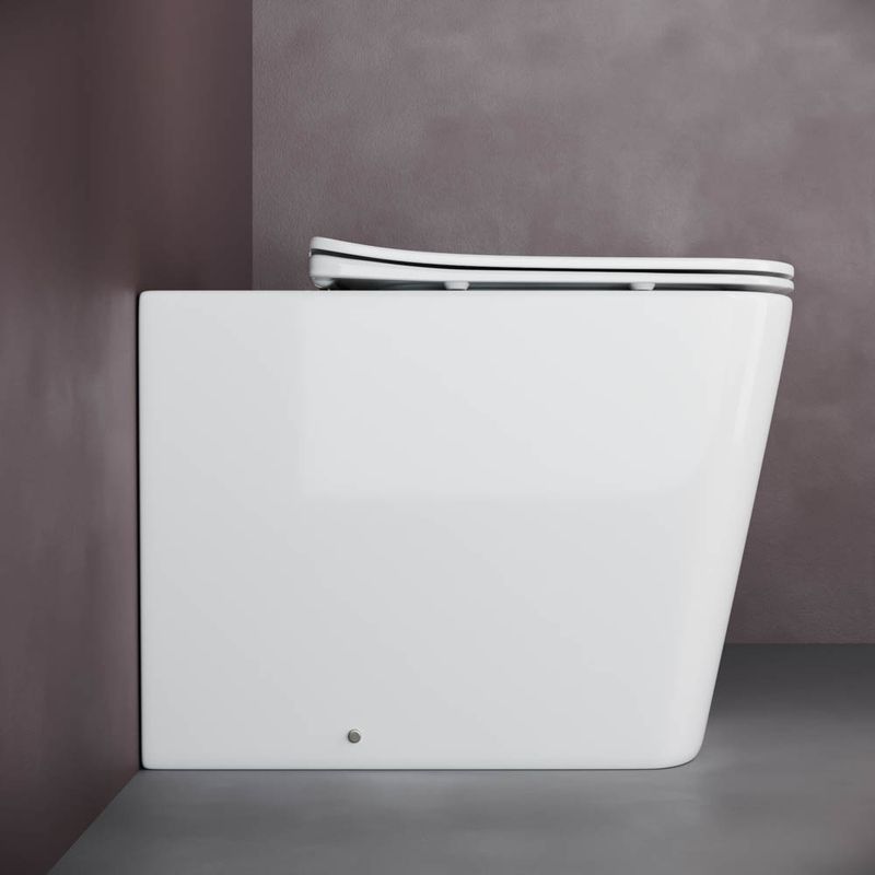 Унитаз напольный Ceramica Nova Cubic Rimless CN1809 52х34.5 с сиденьем и креплением (белый)
