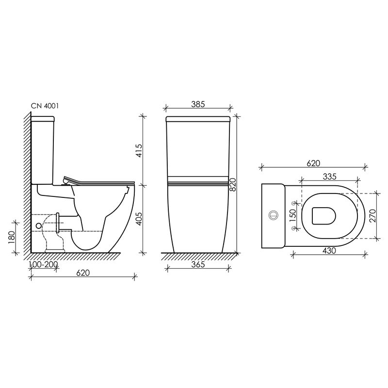Унитаз напольный Ceramica Nova Metropol CN4001 62х34 с креплением и сиденьем (белый)