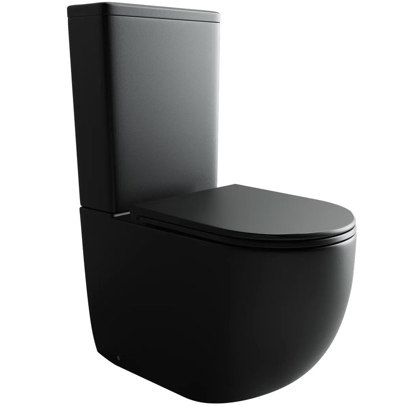 Унитаз напольный Ceramica Nova Metropol CN4001MB 62х34 с креплением и сиденьем (черный матовый)
