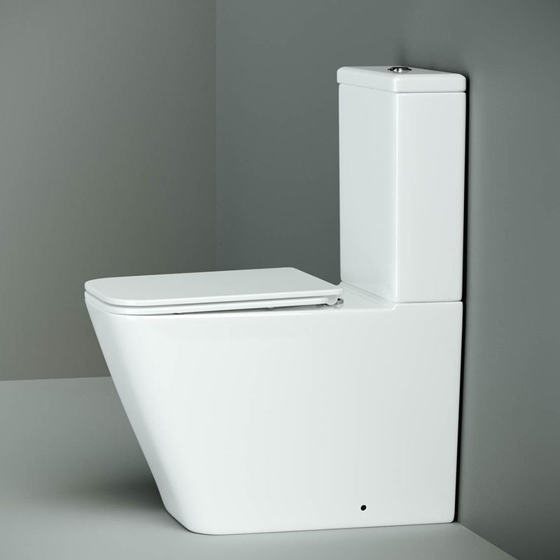Унитаз напольный Ceramica Nova Cubic Rimless CN1803-B 64х36 с сиденьем-крышкой и креплением, без бачка (белый)