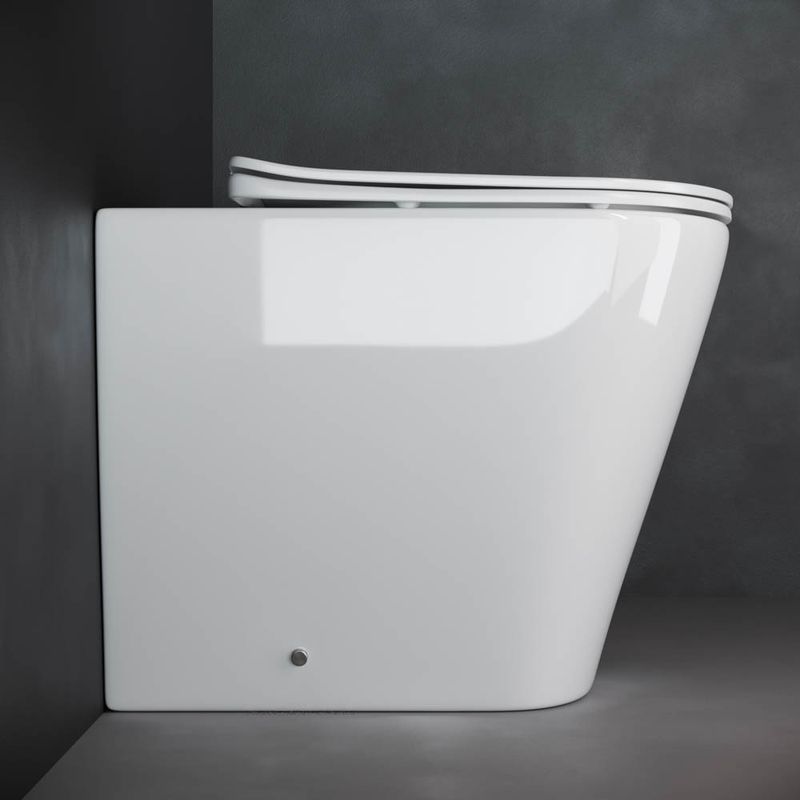 Унитаз напольный Ceramica Nova HighLight Rimless CN1812 56x36 с сиденьем и креплением (белый)