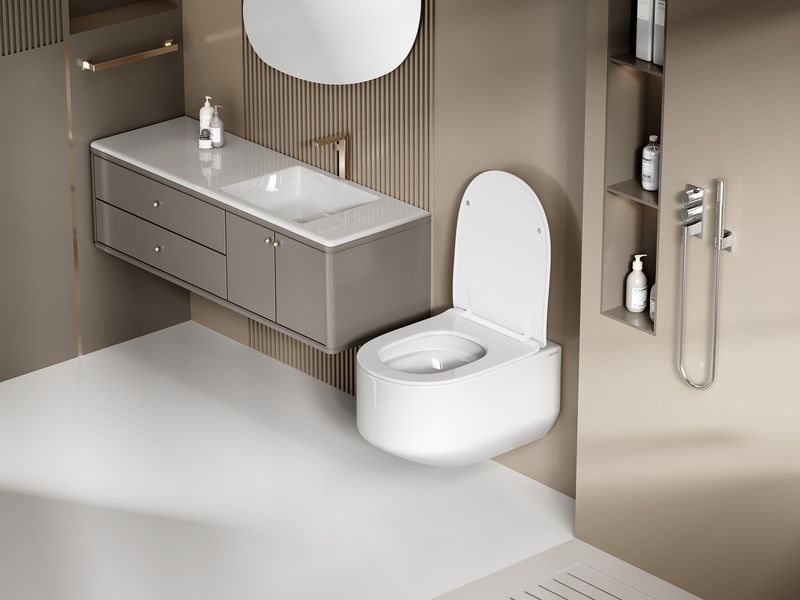 Унитаз подвесной Abber Bequem AC1130 53.5x36x34 (белый), смыв торнадо