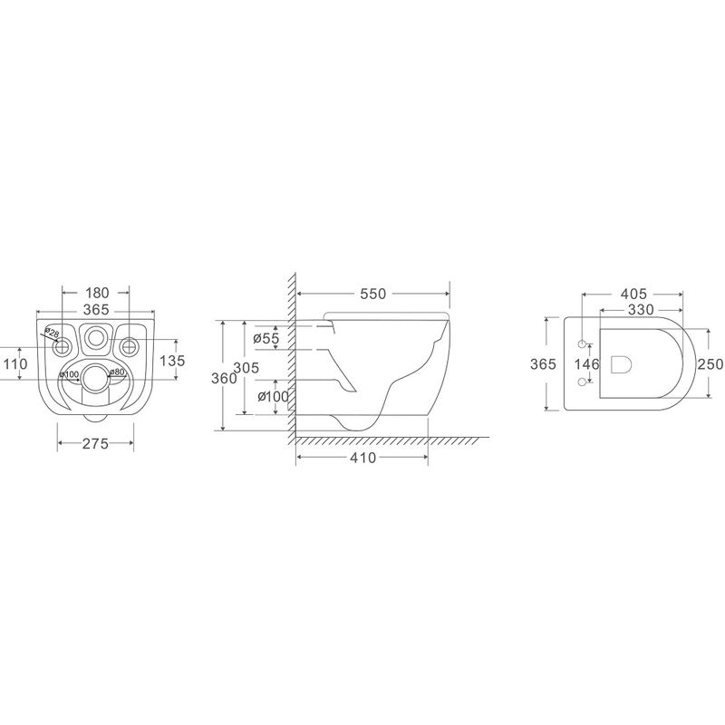 Унитаз подвесной Abber Bequem AC1134T 55x36.5x36 (белый), смыв торнадо