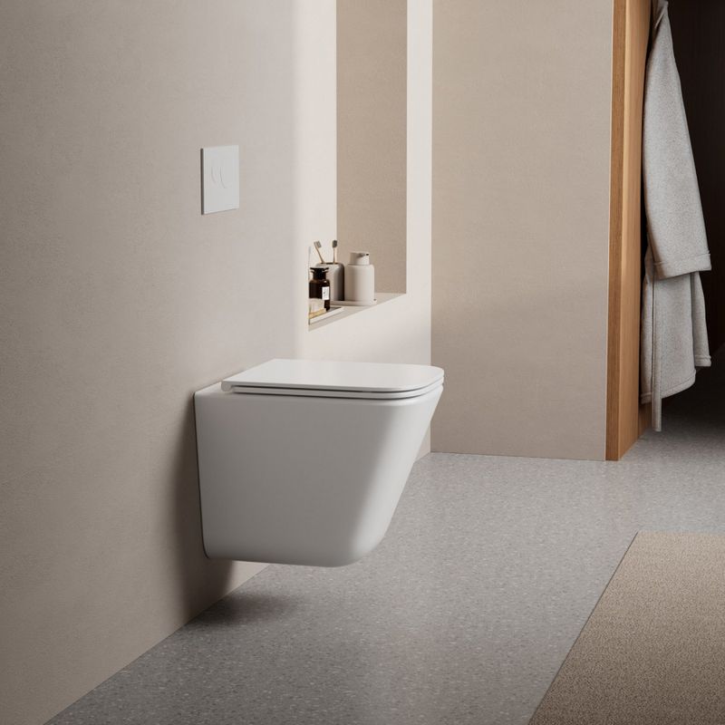 Унитаз подвесной Abber Rechteck AC1219TC 49x34x38.5 (белый), смыв торнадо