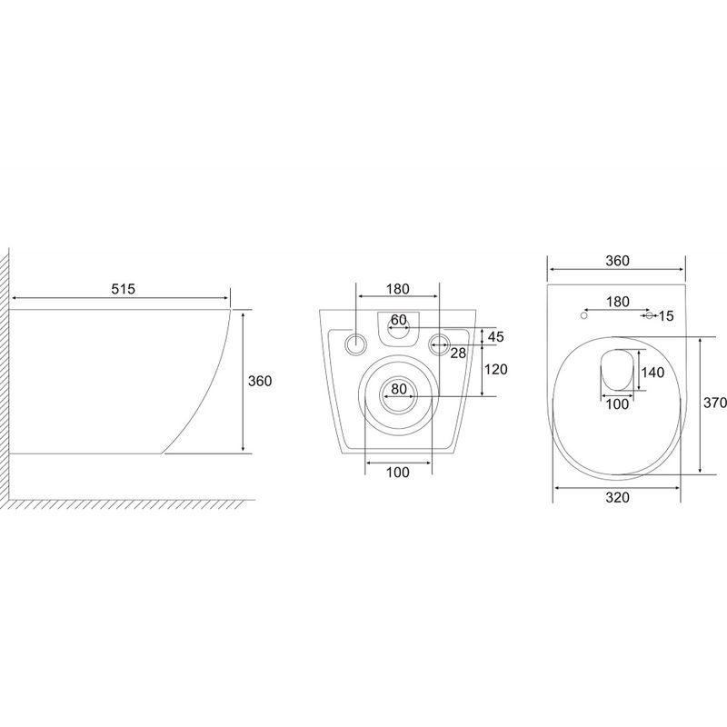 Унитаз подвесной Abber Ultra AC1301 51.5x36x36 (белый)