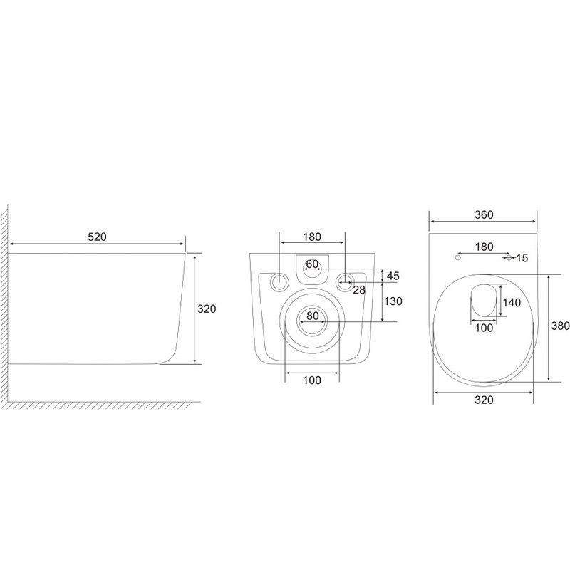 Унитаз подвесной Abber Ultra AC1302 52x36x32 (белый)