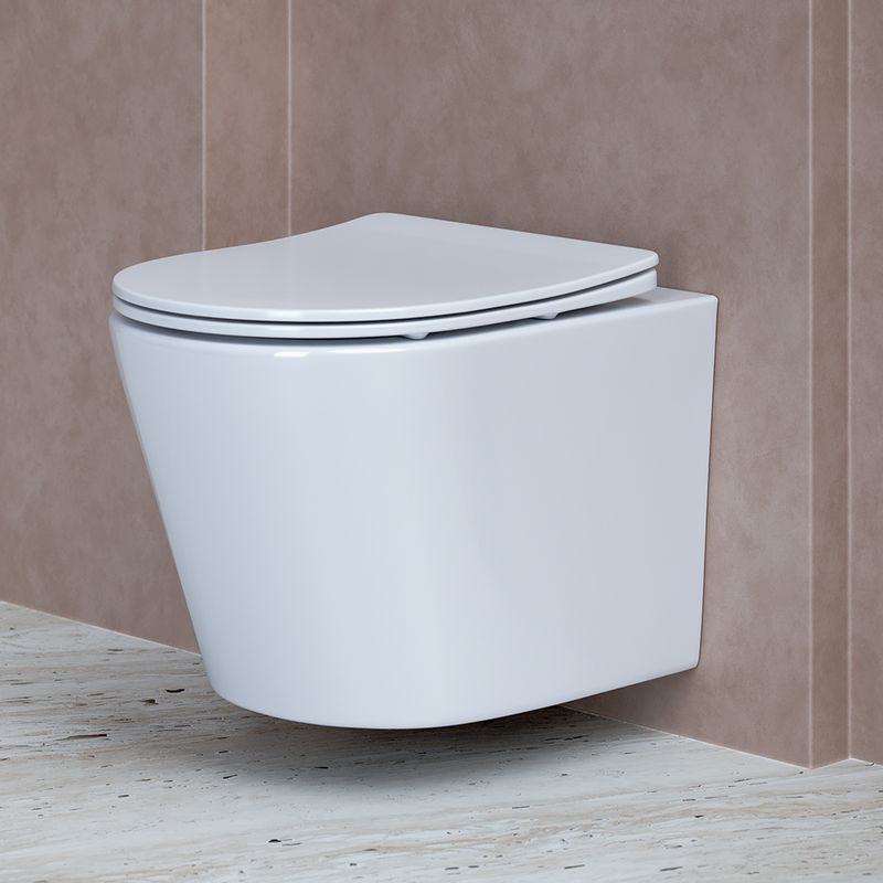 Унитаз подвесной Ceramica Nova Balearica CN6000 49х36.5 с сиденьем и креплением (белый) 