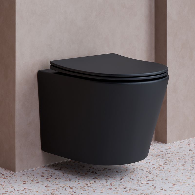 Унитаз подвесной Ceramica Nova Balearica CN6000MB 49х36.5 с сиденьем и креплением (черный матовый)