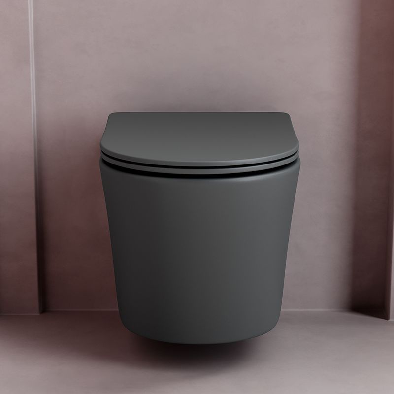 Унитаз подвесной Ceramica Nova Balearica CN6000MDH 49х36.5 с сиденьем и креплением (темный антрацит матовый)