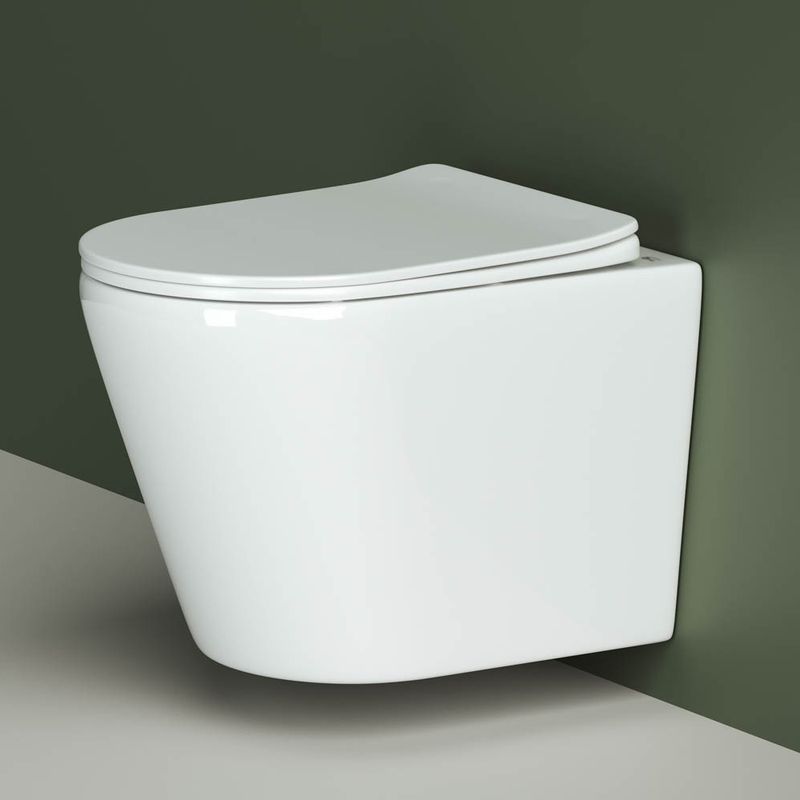 Унитаз подвесной Ceramica Nova HighLight Rimless CN1804 52x35  с сиденьем (белый)